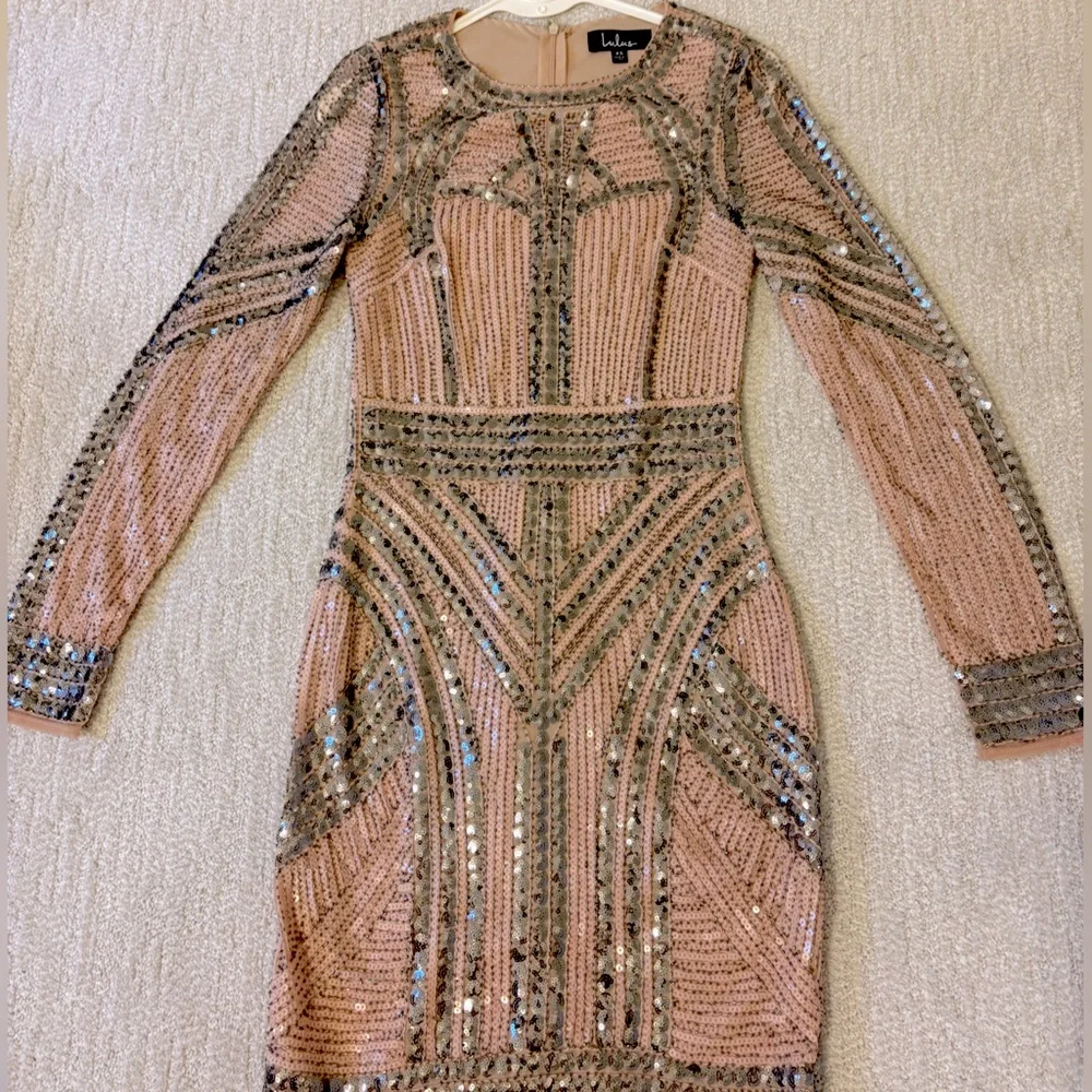 Lulus Pink & Silver Sparkle cocktail dress - Picture 7 of 7